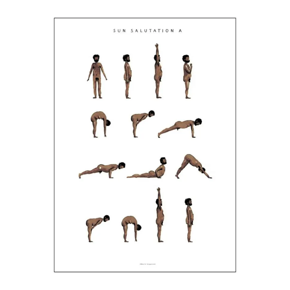 plakat - Sun salutation a man